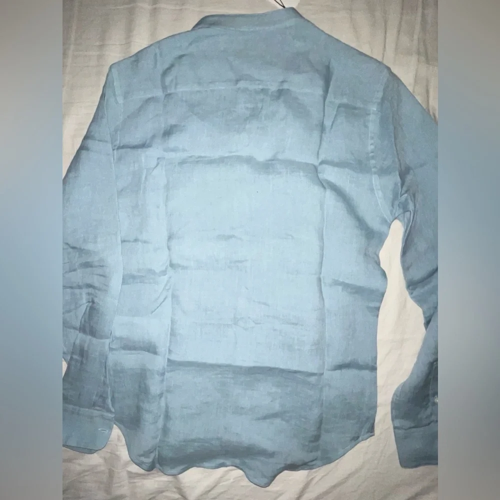 Sandro Sky Blue Linen Blouse - Picture 4 of 10